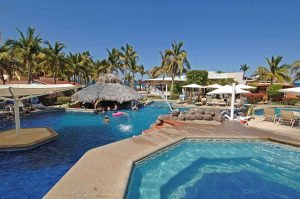 Pool area at Hotel Buena Vista, East Cape, Baja, 2017
