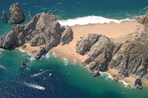 Aerial view of Lover's Beach, Cabo San Lucas, April 2012