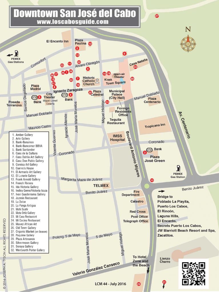 San Jose del Cabo Downtown Map
